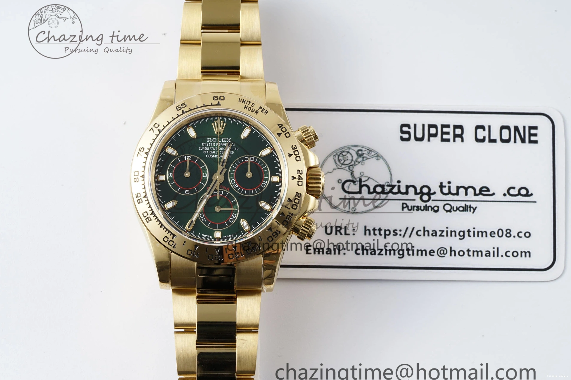 0502 Daytona 116508 QF 1:1 Best Edition Green Dial on YG Bracelet SA4130 V ComfortFit 1761
